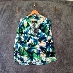 Frenz By Theresa Renz Vintage Tunic Colorful Art To Wear Vacation Womens Medium